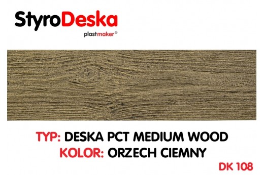 Profil drewnopodobny Styrodeska Medium Wood kolor ORZECH CIEMNY wymiar 14 cm x 200 cm x 1 cm  cena za 1 m2